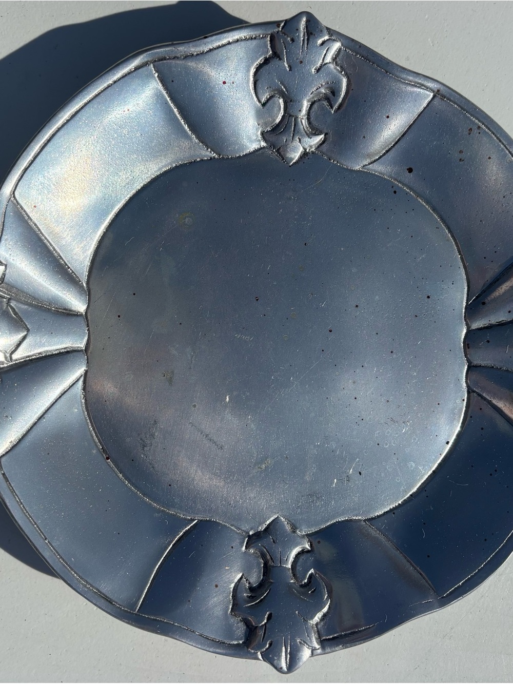 Arthur Court Silver Fleur-de-Lis Decorative Charger Plate